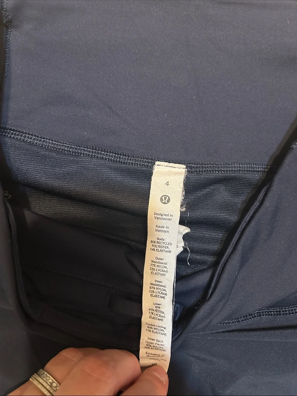 lululemon athletica Navy High-Rise Layered Running Shorts 4 - Picture 2 of 4